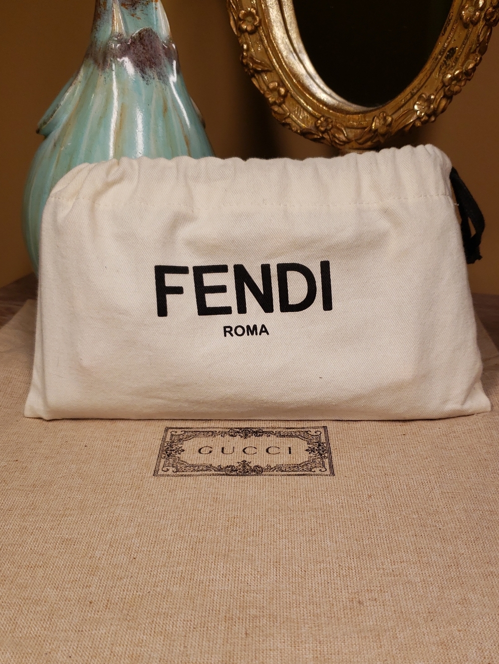 Fendi Gray Leather Zip Around Wallet w/ Multicolor Geometric Studs NWOT! ($950) - Picture 11 of 11
